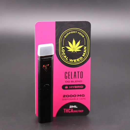 A photo of a 3000mg Gelato Vape - Hybrid from Support Your Local Weed Man in the Vape category. Tags: Vapes