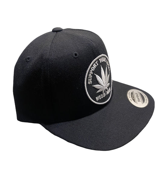A photo of a “THE MOVEMENT” SnapBack Hat from Support Your Local Weed Man in the Snap Back category. Tags: Merch