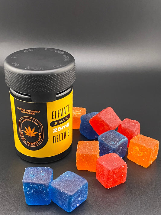 A photo of a Elevate 25mg Gummy from Support Your Local Weed Man in the Edible category. Tags: Edibles